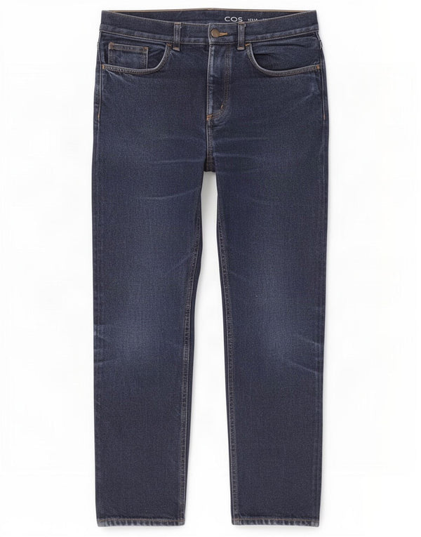 Jeans dritti regolari da uomo Cos W30 L28 cotone blu navy