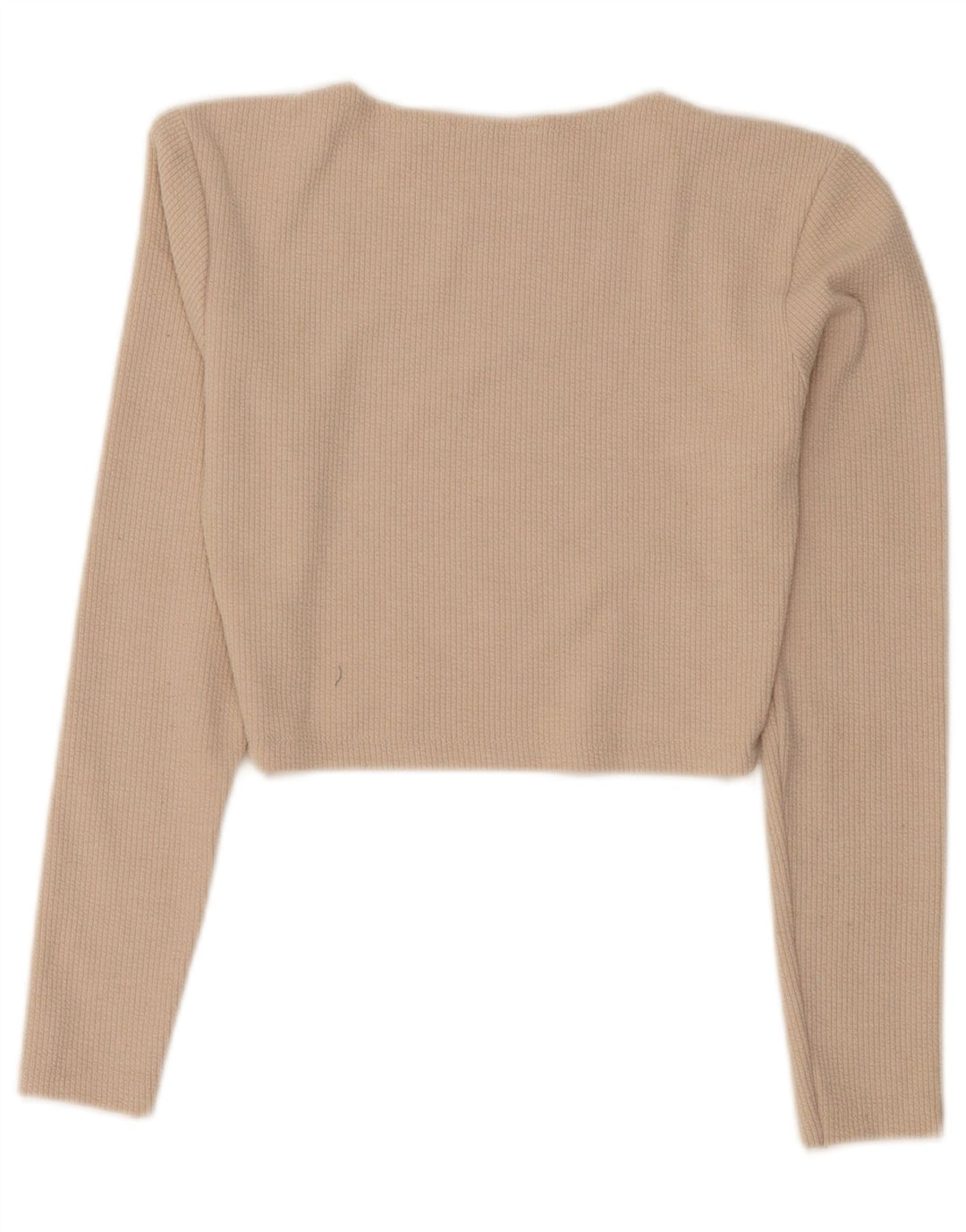 Top corto da donna Zara a maniche lunghe UK 12 Poliestere beige medio