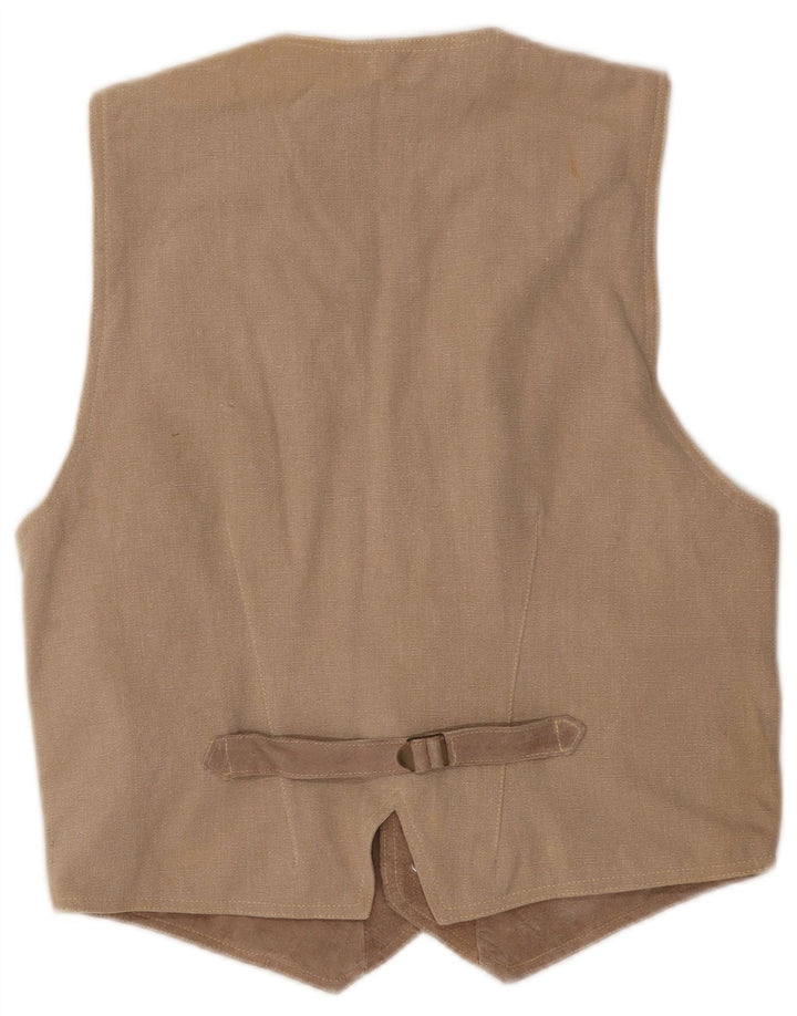 Gilet da uomo in pelle scamosciata El Charro in pelle beige medio