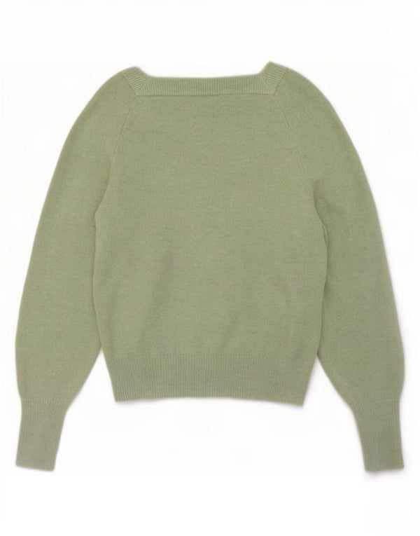 Maglione maglione con scollo a barca da donna Marks & Spencer UK 6 XS poliestere verde