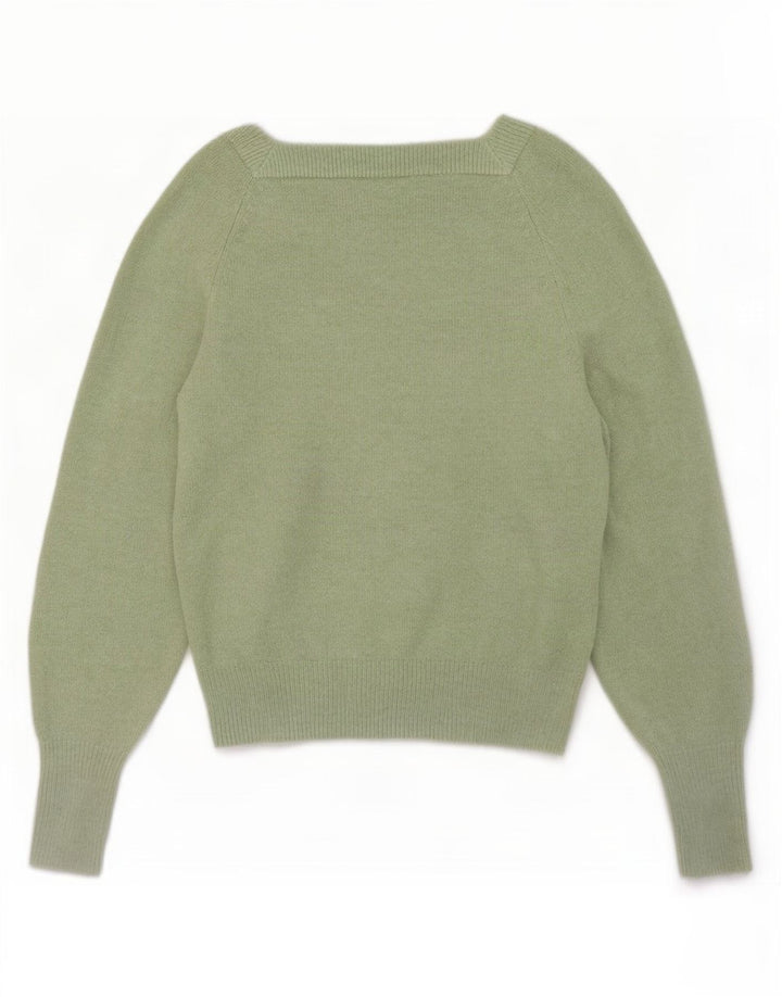Maglione maglione con scollo a barca da donna Marks & Spencer UK 6 XS poliestere verde