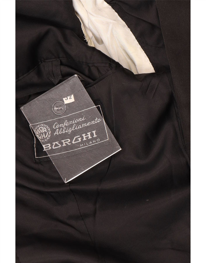 Abito vintage da uomo a 1 bottone e 2 pezzi IT 52 XL W32 L30 Nero