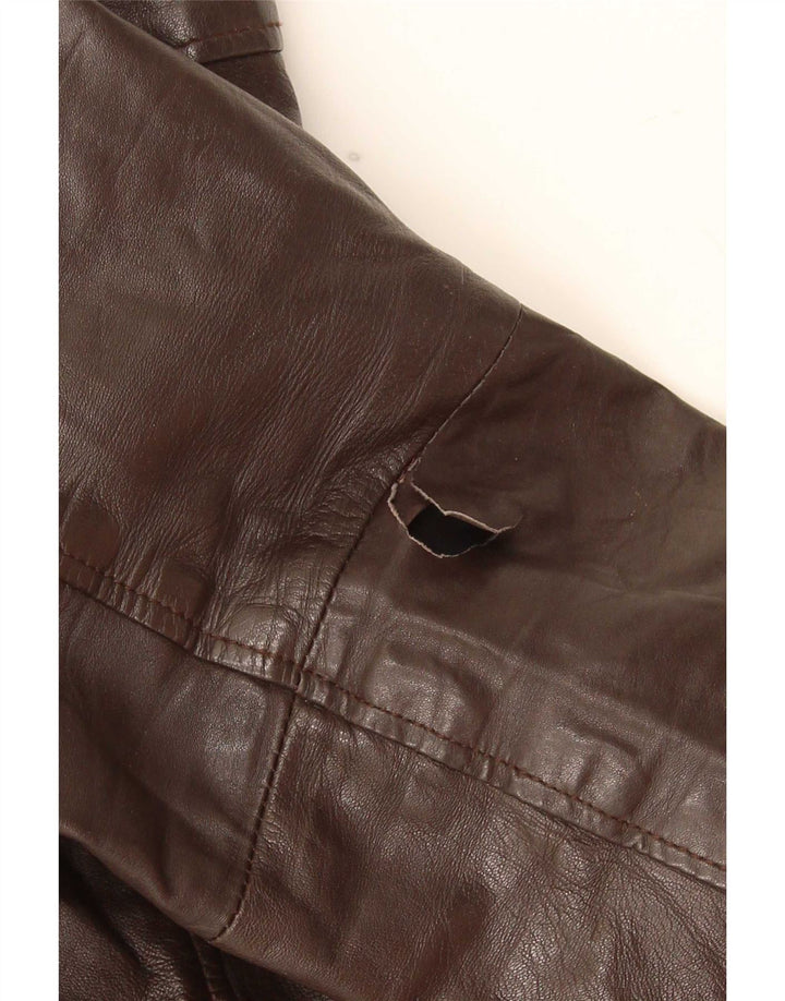 Giacca in pelle da uomo Jack & Jones UK 40 grande marrone