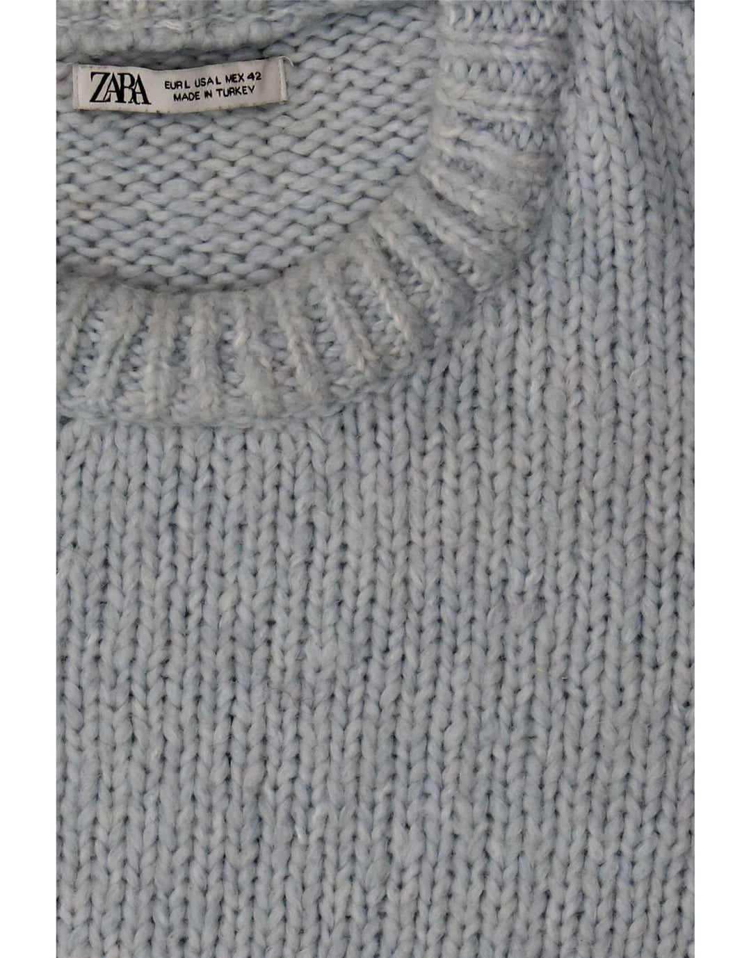 Maglione maglione girocollo da uomo Zara grande in acrilico blu