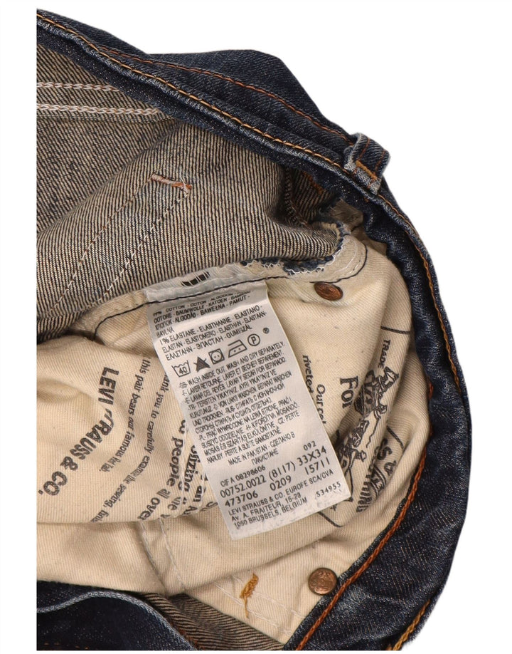 Jeans dritti da uomo Levi's W33 L30 in cotone blu