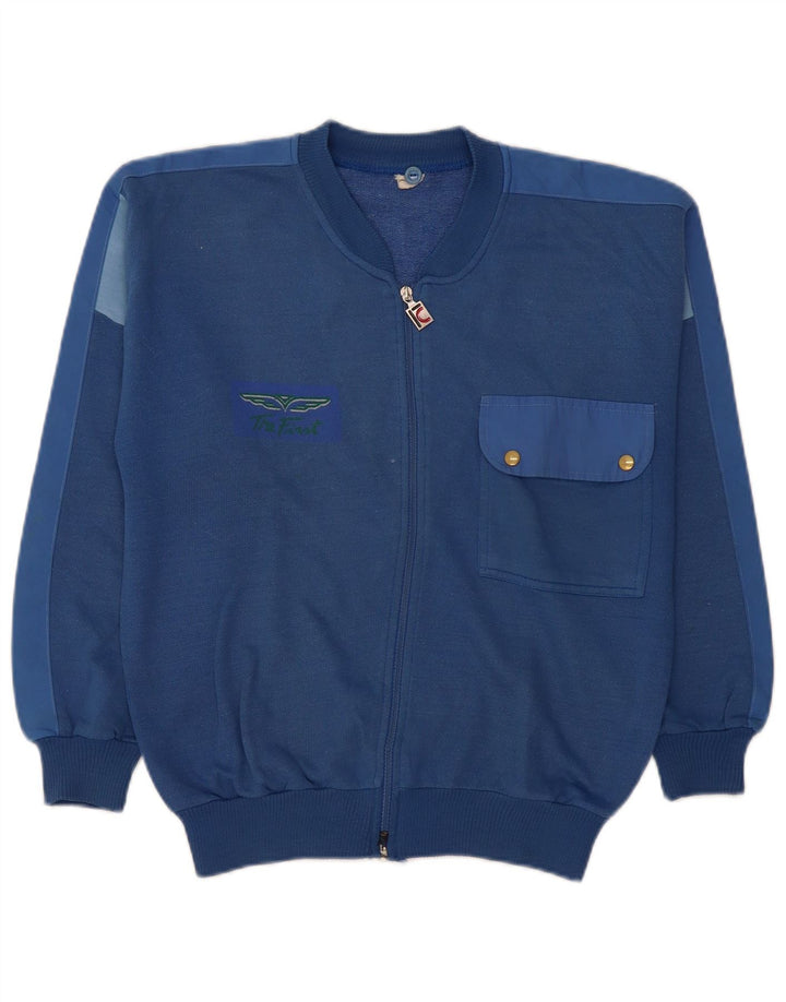 Giacca da ginnastica vintage da uomo UK 44 XL in cotone blu