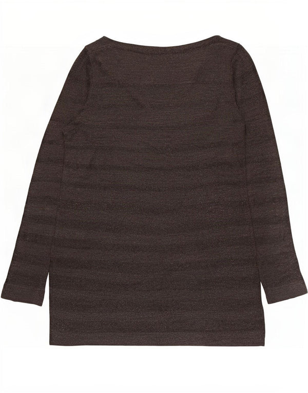 Top tunica a maniche lunghe da donna Marks & Spencer UK 12 grigio medio a righe