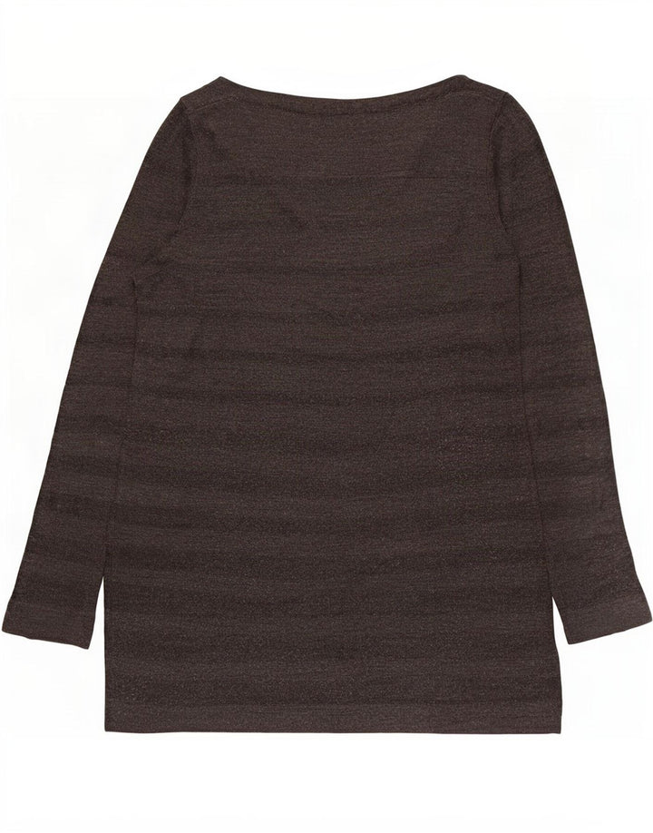 Top tunica a maniche lunghe da donna Marks & Spencer UK 12 grigio medio a righe