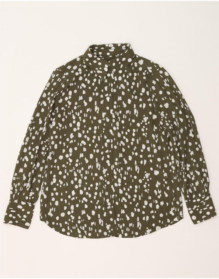 Camicia oversize da donna Marks & Spencer UK 10 Small Poliestere screziato color kaki