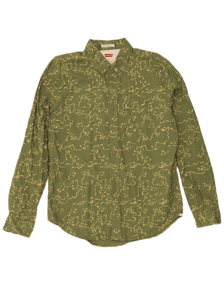 Camicia Levi's da uomo slim fit grande in cotone mimetico verde