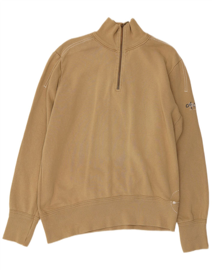 Felpa Wrangler da uomo con zip e collo, maglione XL, cotone beige