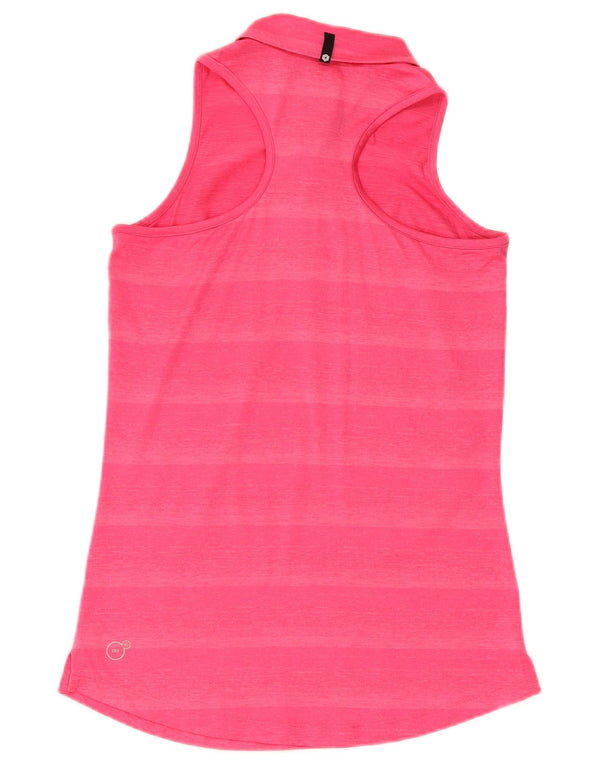 Polo senza maniche da donna Puma UK 8 Small Pink Striped