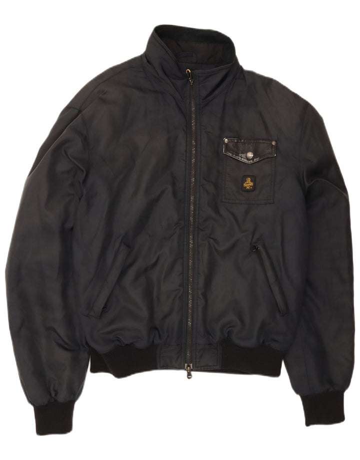 REFRIGIWEAR Mens Bomber Jacket UK 40 Large Navy Blue Polyamide