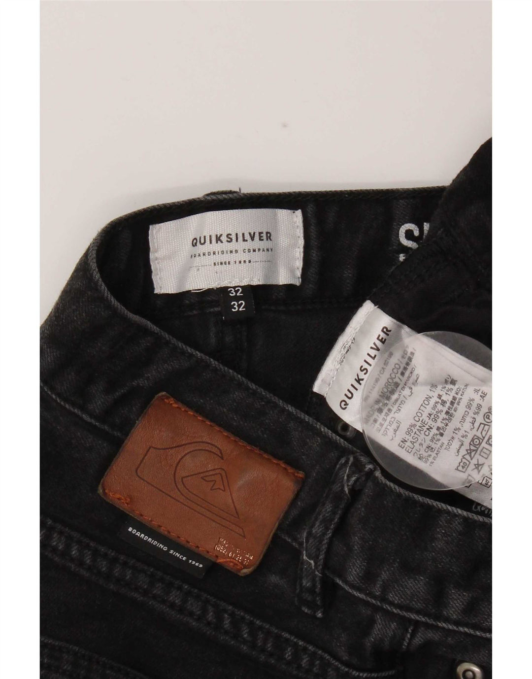 Jeans slim da uomo Quiksilver W32 L32 cotone nero