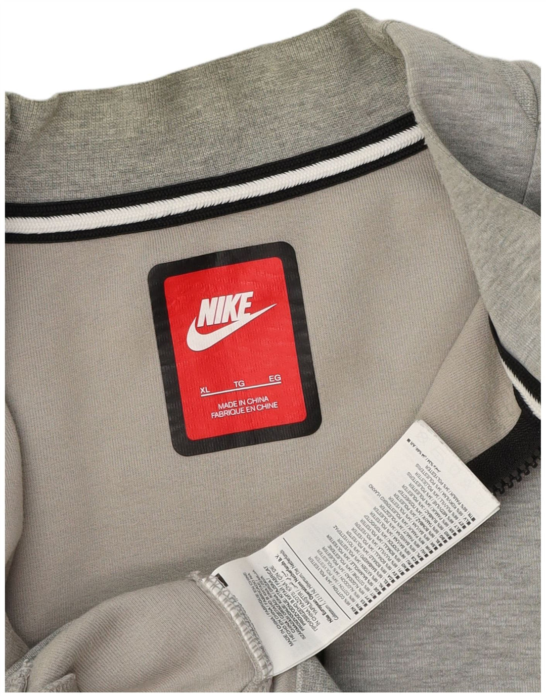 Giacca da ginnastica da uomo Nike, giacca grande, in cotone chiazzato grigio