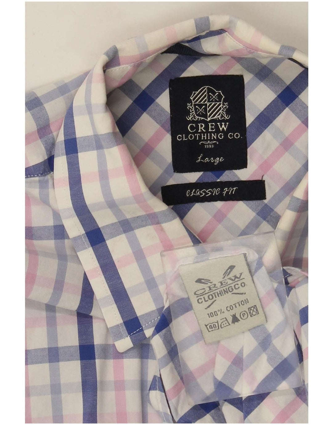 Crew Clothing Camicia da uomo dalla vestibilità classica, grande, in cotone a quadri multicolore