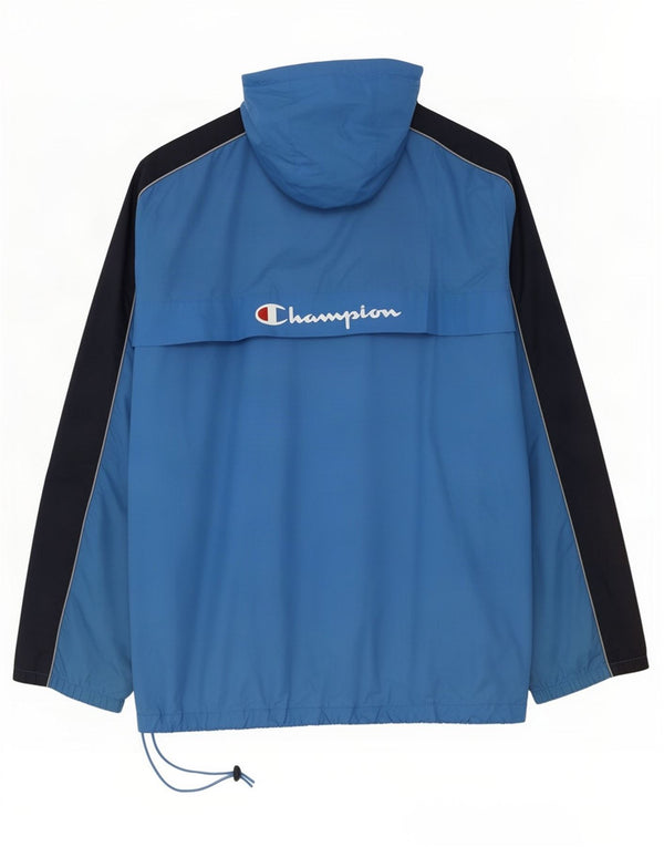 Giacca antipioggia Champion da uomo, anorak con cappuccio, UK 42 XL, colore blu