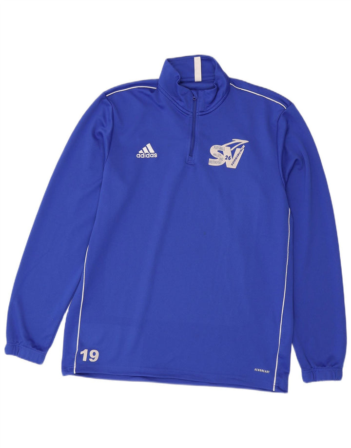 Top da tuta ADIDAS da uomo Aeroready Graphic Zip Neck Pullover XL Blu