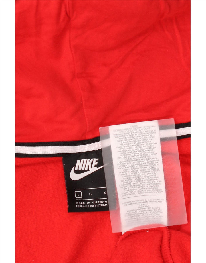 Felpa con cappuccio e zip grafica Nike da uomo, grande, in cotone rosso