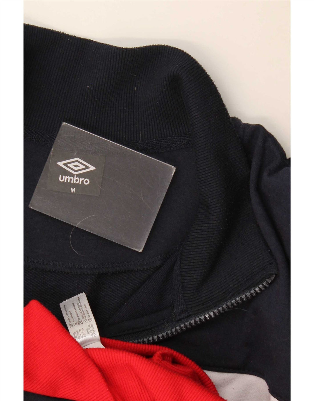 Giacca da ginnastica grafica da uomo Umbro in cotone color block medio blu navy