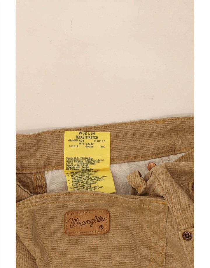 Jeans dritti elasticizzati Texas da uomo Wrangler W32 L30 cotone marrone