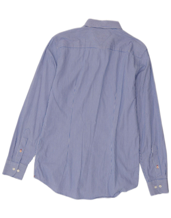 Camicia slim fit da uomo Tommy Hilfiger blu medio in cotone gessato