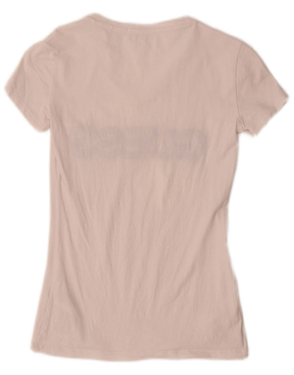 Guess T-shirt grafica da donna Top UK 4 XS Cotone bianco