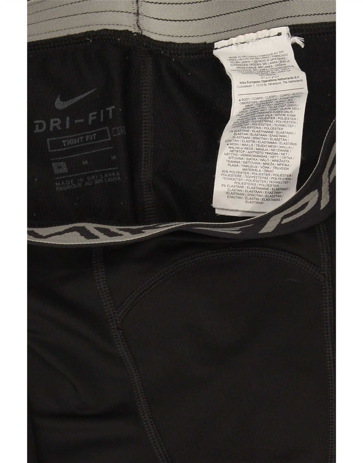 Leggings grafici Nike Dri Fit da donna UK 12 medio nero poliestere