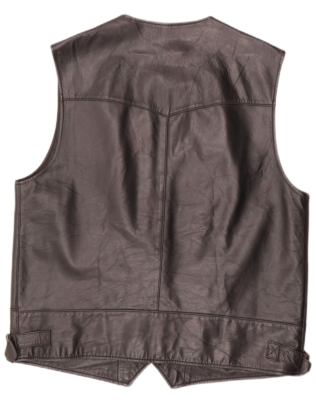 Gilet in pelle da uomo VINTAGE UK 40 grande in pelle nera