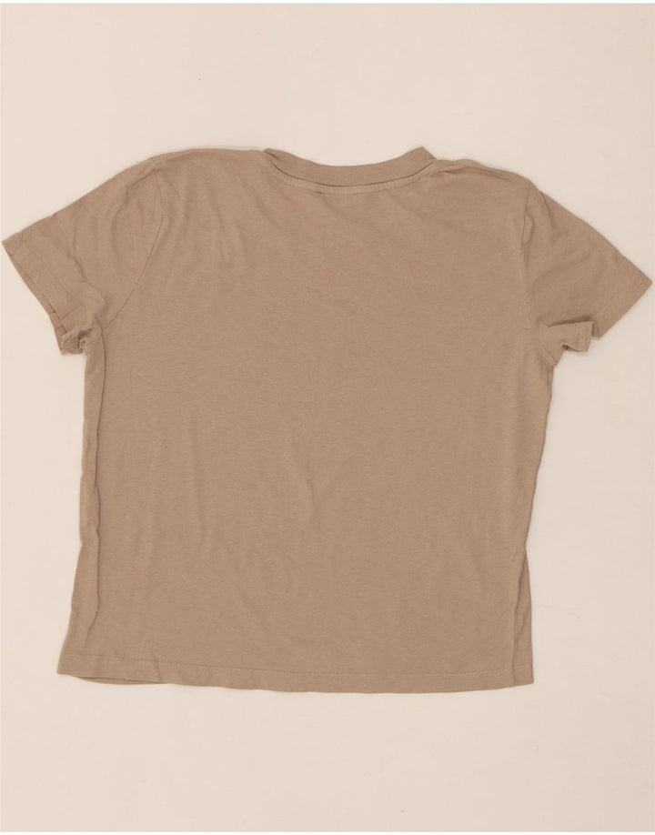 ZARA Womens T-Shirt Top UK 14 Medium Beige Cotton Vintage Zara and Second-Hand Zara from Messina Hembry 