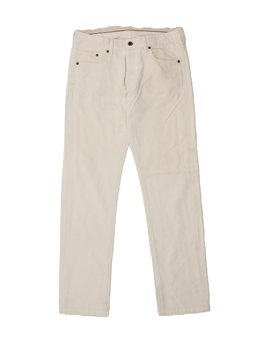 MASSIMO DUTTI Womens Washed Straight Jeans EU 42 Large W32 L31 Off White Vintage Massimo Dutti and Second-Hand Massimo Dutti from Messina Hembry 