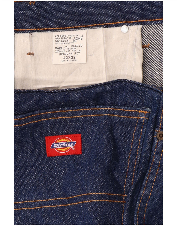DICKIES Jeans dritti da uomo vestibilità regolare W42 L34 cotone blu
