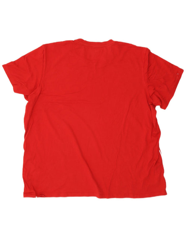 T-shirt da uomo Adidas Top 3XL rossa in cotone sportivo