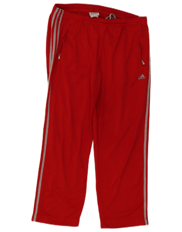 Pantaloni da tuta da uomo Adidas UK 40/42 Poliestere rosso medio