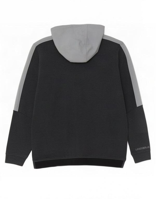 Felpa con cappuccio e zip da uomo Under Armour grande in cotone color block blu navy