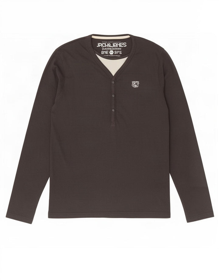 Maglia da uomo a maniche lunghe Jack & Jones grigio medio