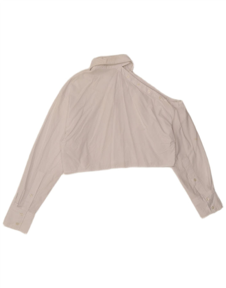 Camicetta corta oversize da donna Zara UK 10 piccola in cotone bianco