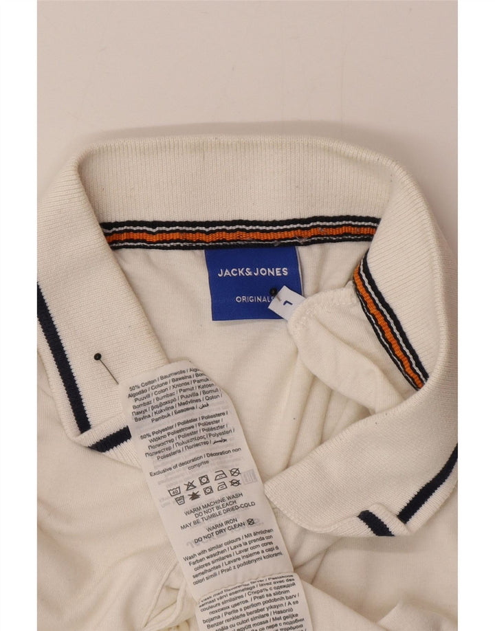 Polo da uomo Jack & Jones grande in cotone bianco