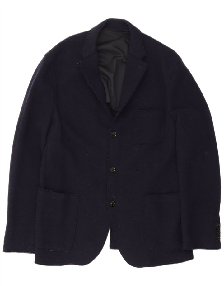 Giacca blazer a 3 bottoni da uomo Tommy Hilfiger IT 54 2XL Lana blu navy