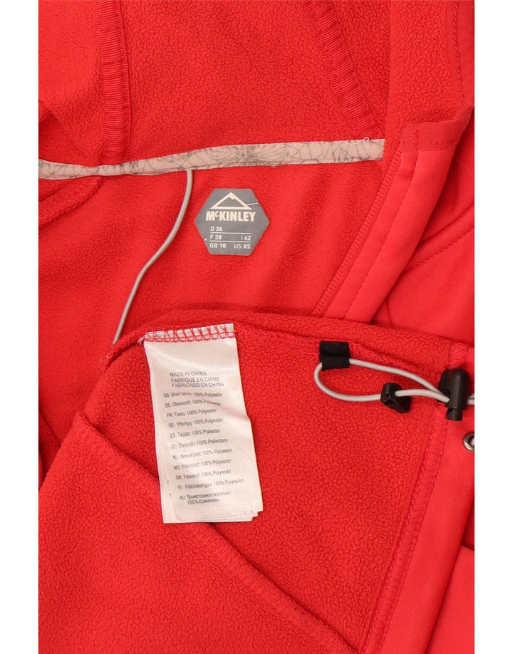 Maglione con cappuccio e zip da donna McKinley UK 10 piccolo poliestere rosso