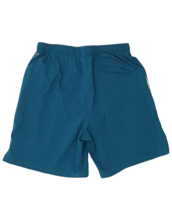 Pantaloncini sportivi da uomo Puma in poliestere color block blu medio