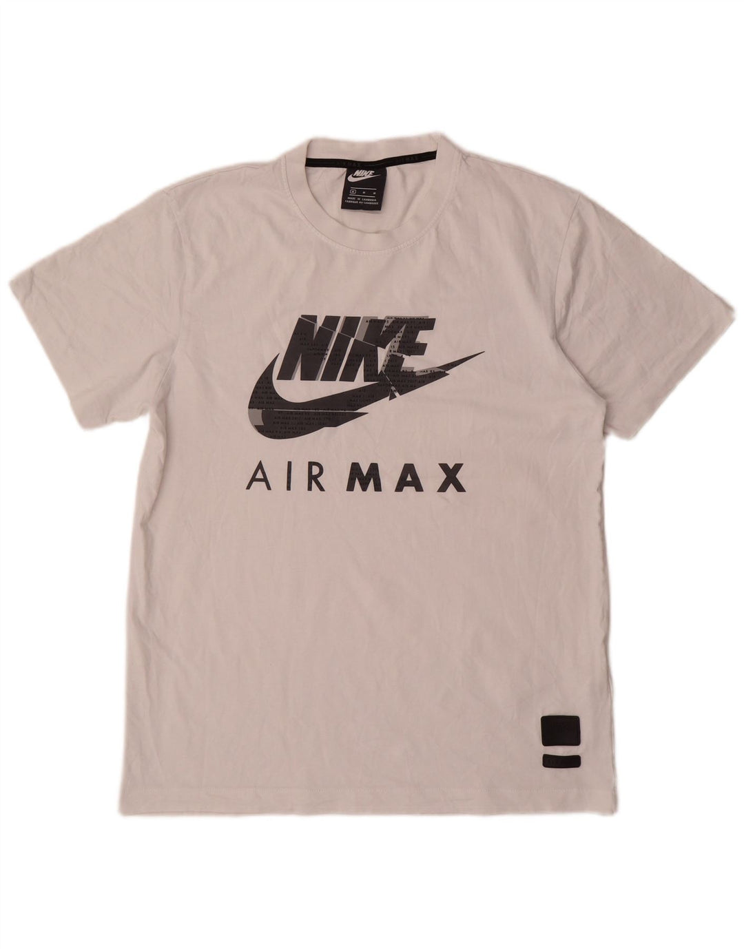 T-shirt grafica Nike Air Max da uomo, top in cotone bianco medio