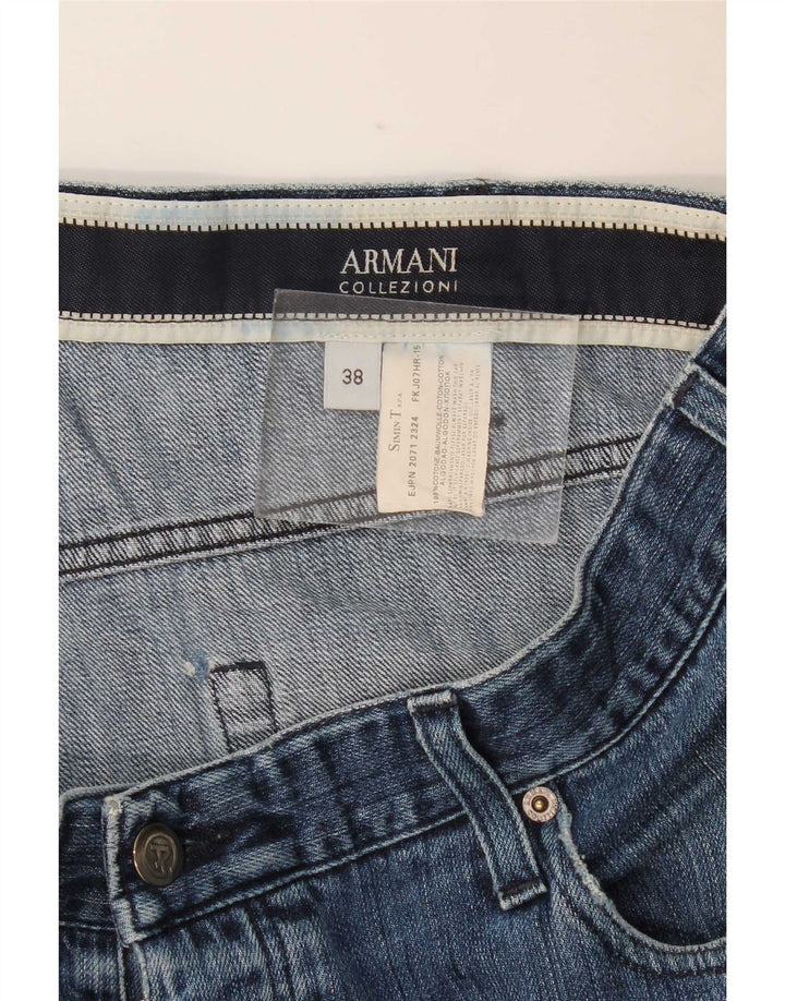 Jeans dritti da uomo Armani W38 L31 in cotone blu