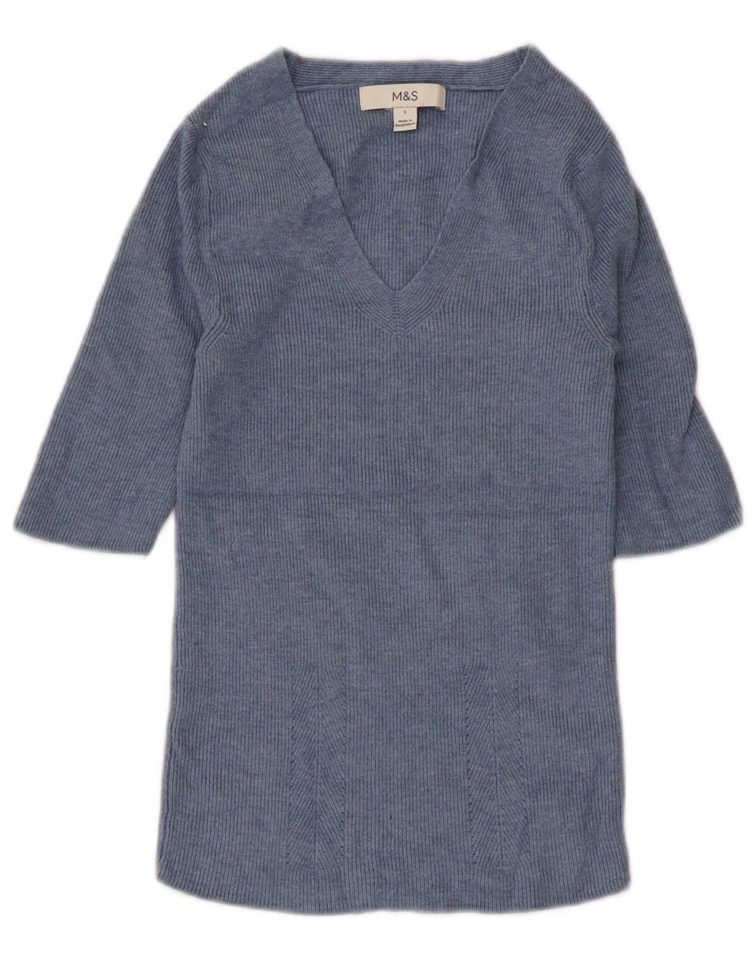 Top camicetta da donna Marks & Spencer UK 8 piccola viscosa blu