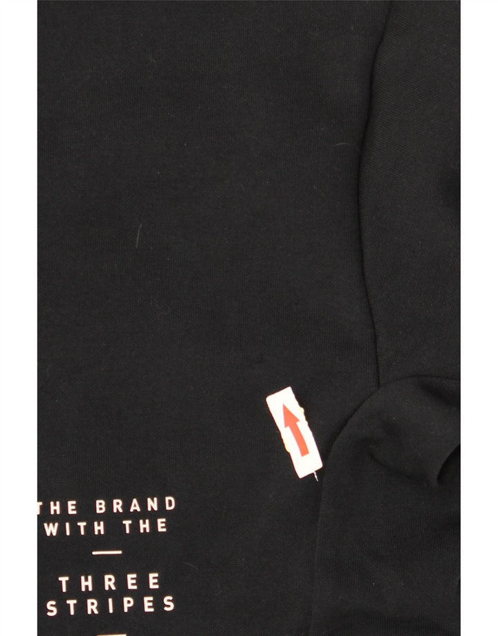 Maglione con cappuccio e zip grafica ADIDAS da uomo Climalite, poliestere nero medio