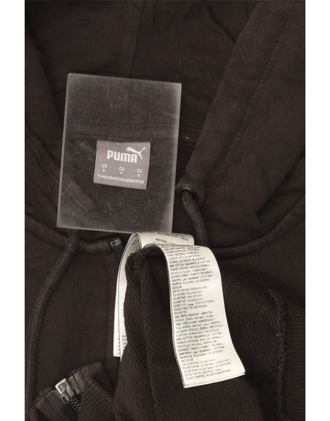 Felpa con cappuccio e zip grafica da donna PUMA UK 10 piccola in cotone nero