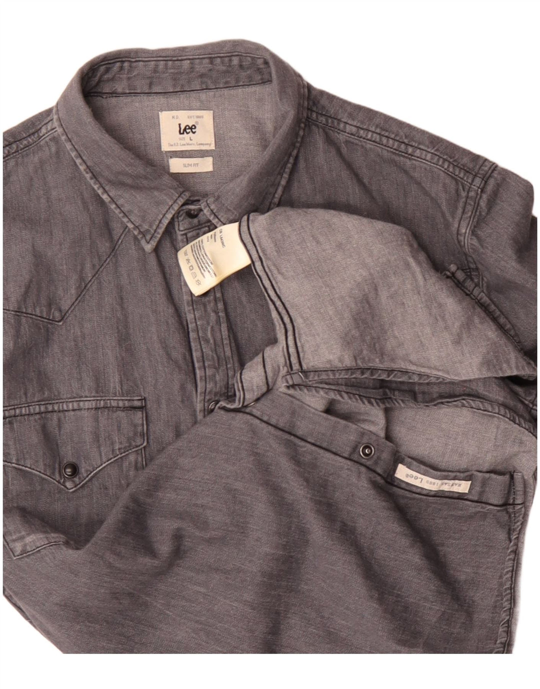 Camicia in denim slim fit da uomo Lee grande cotone grigio