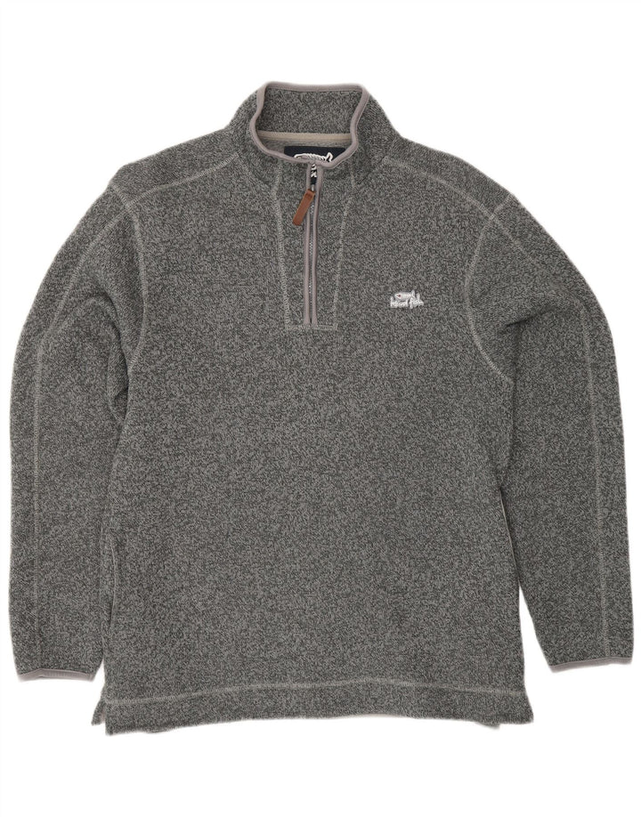 WEIRD FISH Felpa da uomo con zip e collo Maglione poliestere grigio medio
