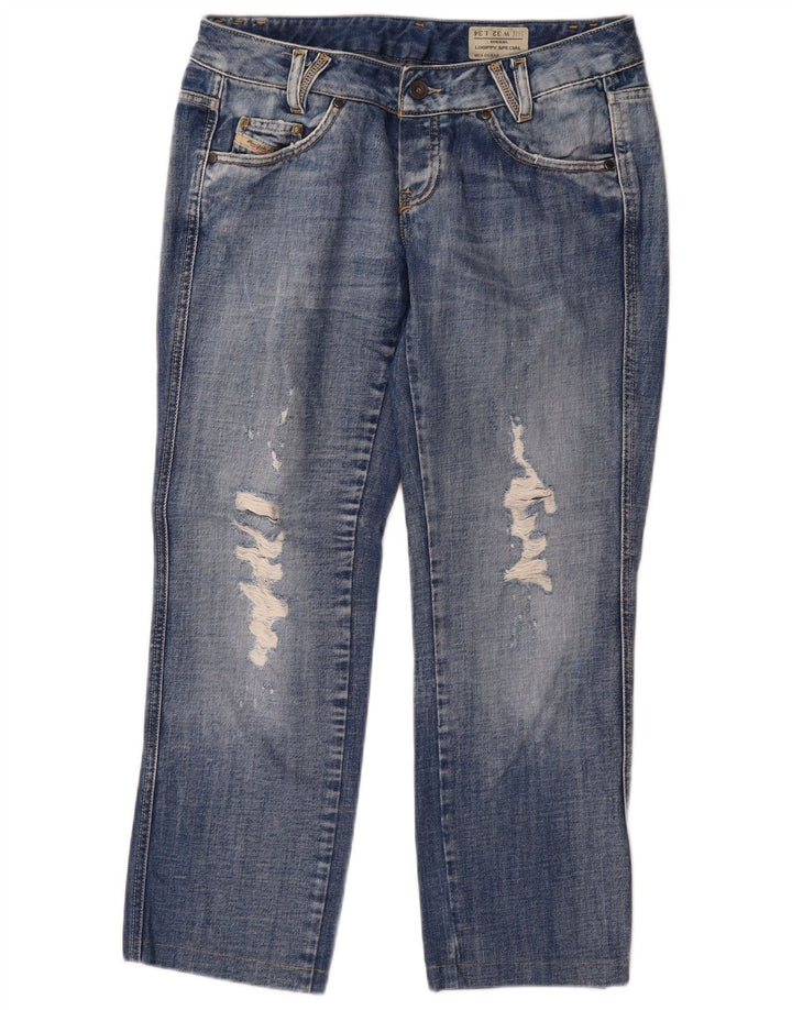 Jeans dritti effetto vissuto Diesel Looppy da donna W32 L26 cotone blu