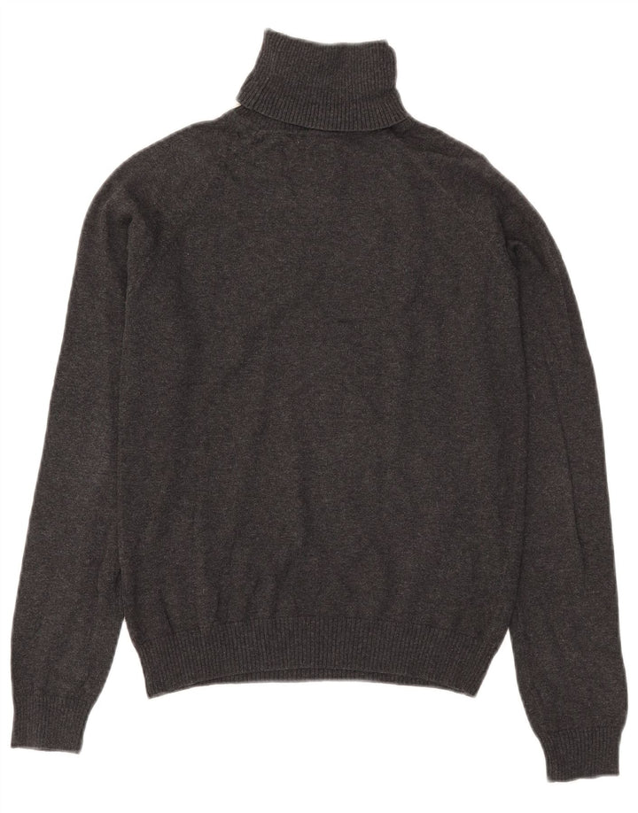 Maglione corto da donna Zara con collo alto, UK 12, cotone grigio medio
